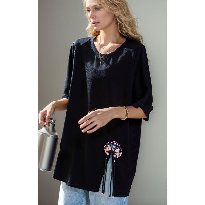 DIMANAF, лето 2024, большие размеры, женская хлопковая футболка в китайском стиле, свободные базовые винтажные футболки с принтом, одежда M чёрный
DIMANAF, лето 2024, большие размеры, женская хлопковая футболка в китайском стиле, свободные базовые винтажные футболки с принтом, одежда M чёрный