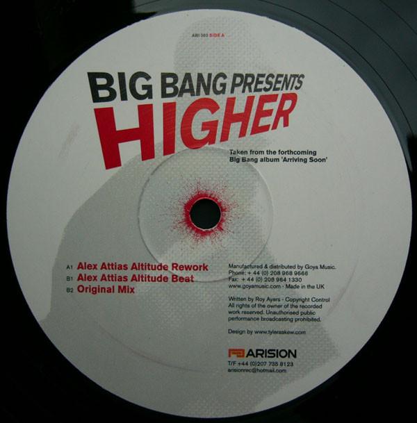 12-дюймовая пластинка BIG BANG - Higher ARI003 ARISION 2002 UK Dance & Electronica Б/У
12-дюймовая пластинка BIG BANG - Higher ARI003 ARISION 2002 UK Dance & Electronica Б/У