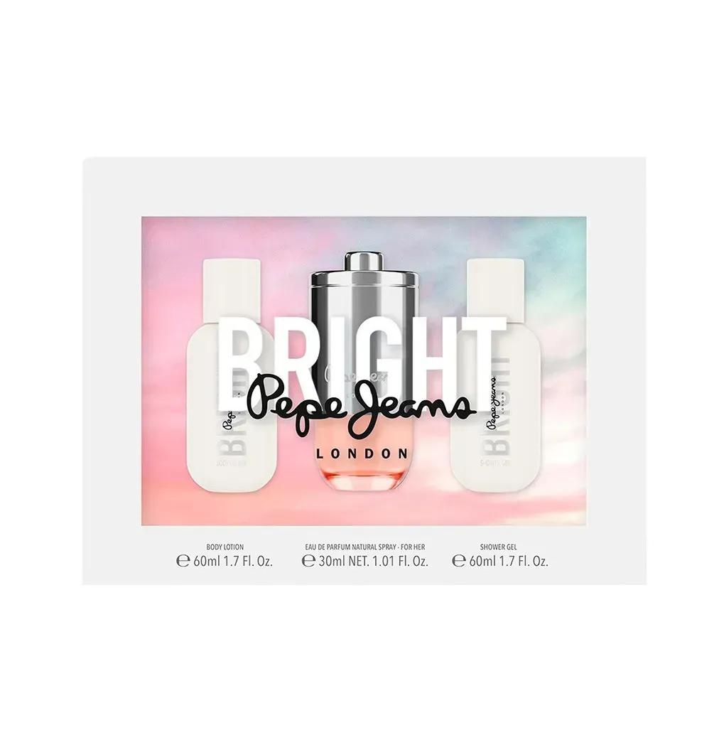 Perfumed set Perfumed water for women Bright 30 ml + Body lotion 50 ml + Shower gel 60 ml Pepe Jeans
Perfumed set Perfumed water for women Bright 30 ml + Body lotion 50 ml + Shower gel 60 ml Pepe Jeans