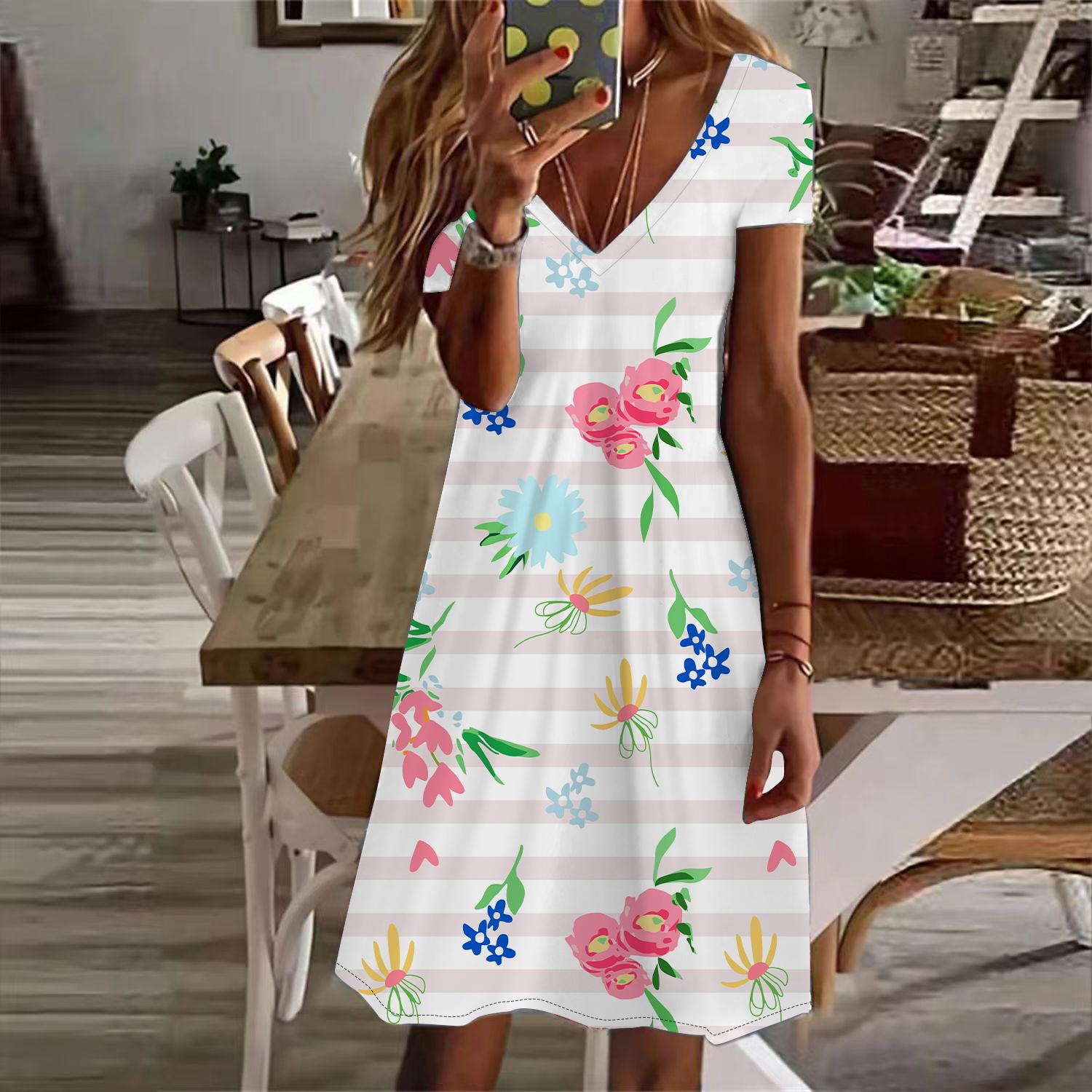 Летняя мода женские V-образный вырез короткий рукав цветочный принт платье сексуальные короткие юбки платья 8XL белый
Летняя мода женские V-образный вырез короткий рукав цветочный принт платье сексуальные короткие юбки платья 8XL белый