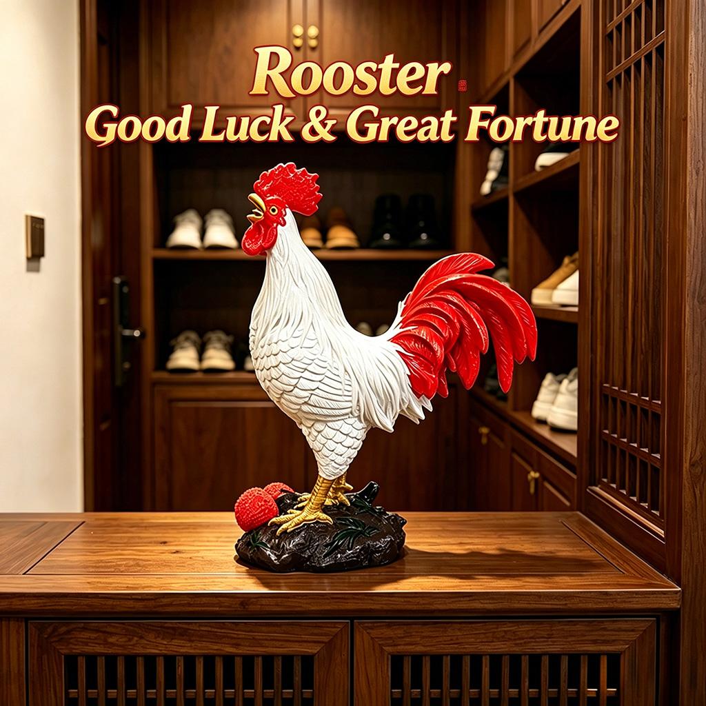 White Red Rooster Statue Feng Shui Ornament - Resin Chicken Figurine for Home Garden Decor, Good Luck Symbol.
White Red Rooster Statue Feng Shui Ornament - Resin Chicken Figurine for Home Garden Decor, Good Luck Symbol.