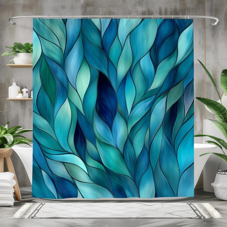 Blue Leaf Pattern Shower Curtain - Modern Abstract Nature-Inspired Design, Waterproof Fabric Bath Decor W60H190(CM)-1 Pcs
Blue Leaf Pattern Shower Curtain - Modern Abstract Nature-Inspired Design, Waterproof Fabric Bath Decor W60H190(CM)-1 Pcs