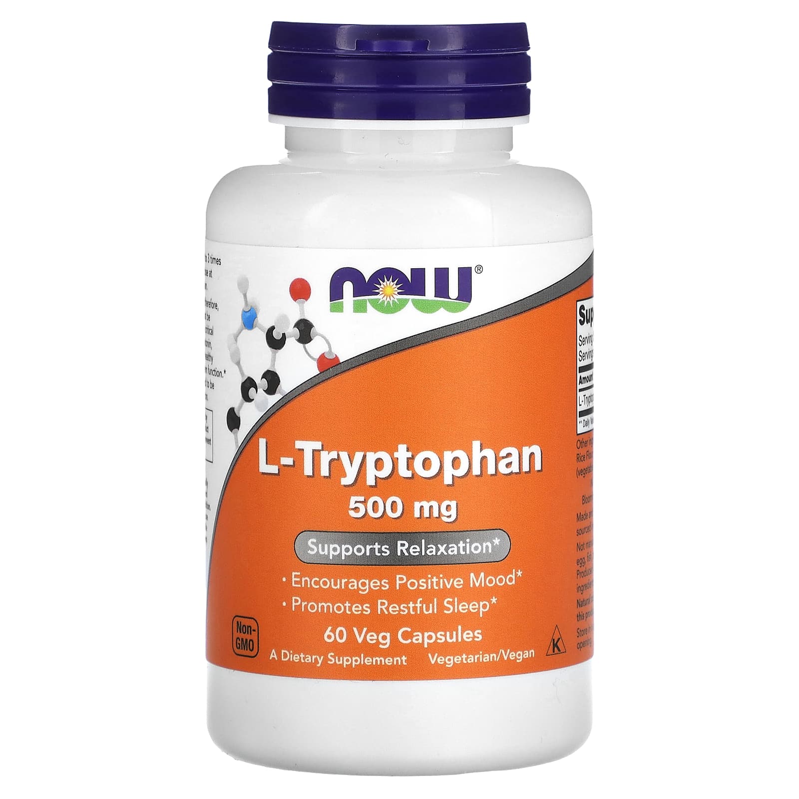 L-Tryptophan, 500Mg, 60 Veggie Capsules 
L-Tryptophan, 500Mg, 60 Veggie Capsules