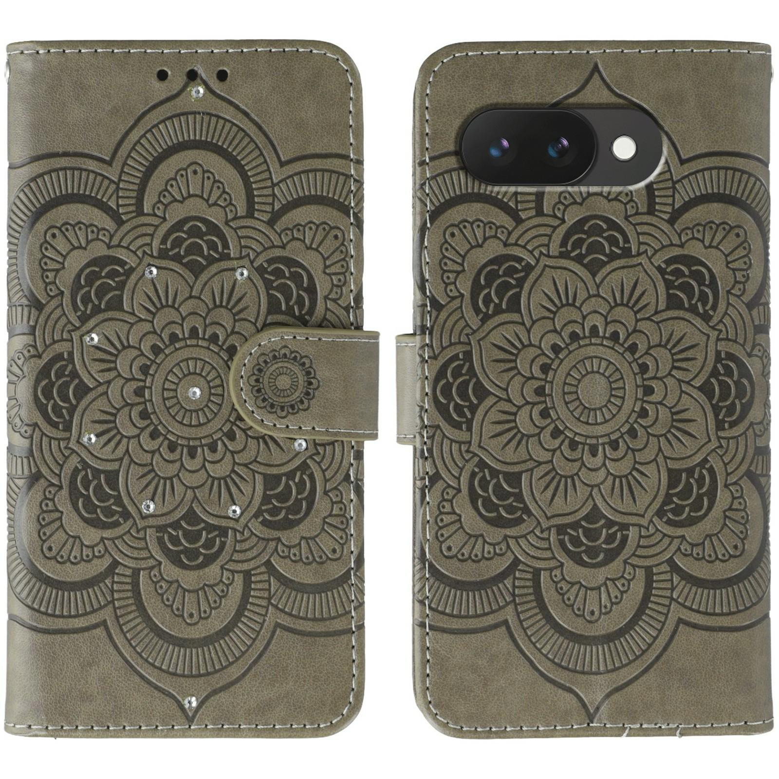 For Google Pixel 9a Case Rhinestone Decor PU Leather Mandala Imprinted Design Phone Cover with Wrist Strap Grey
For Google Pixel 9a Case Rhinestone Decor PU Leather Mandala Imprinted Design Phone Cover with Wrist Strap Grey