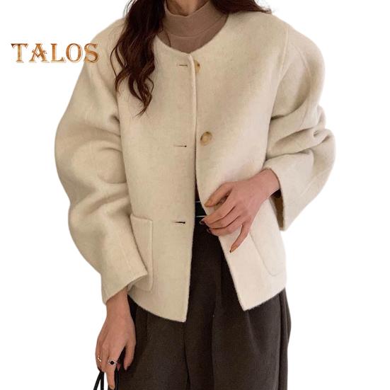 Осень-зима Женская куртка с круглым вырезом, однобортная, с боковыми карманами, свободная короткая шерстяная куртка для шопинга, поездок на работу, повседневное пальто S
Осень-зима Женская куртка с круглым вырезом, однобортная, с боковыми карманами, свободная короткая шерстяная куртка для шопинга, поездок на работу, повседневное пальто S