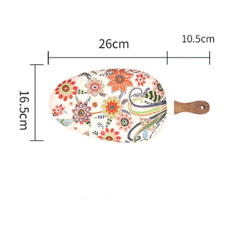 Керамическая тарелка с деревянной ручкой – овальный поднос для стейков и салатов для домашнего и праздничного декора B-S
Керамическая тарелка с деревянной ручкой – овальный поднос для стейков и салатов для домашнего и праздничного декора B-S