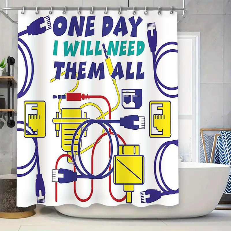 Electric Plug Shower Curtain Tech Gadget Bathroom Decor Geeky Computer Network Style Waterproof Hanging Panel Modern Home W60H190(CM)-1 Pcs
Electric Plug Shower Curtain Tech Gadget Bathroom Decor Geeky Computer Network Style Waterproof Hanging Panel Modern Home W60H190(CM)-1 Pcs