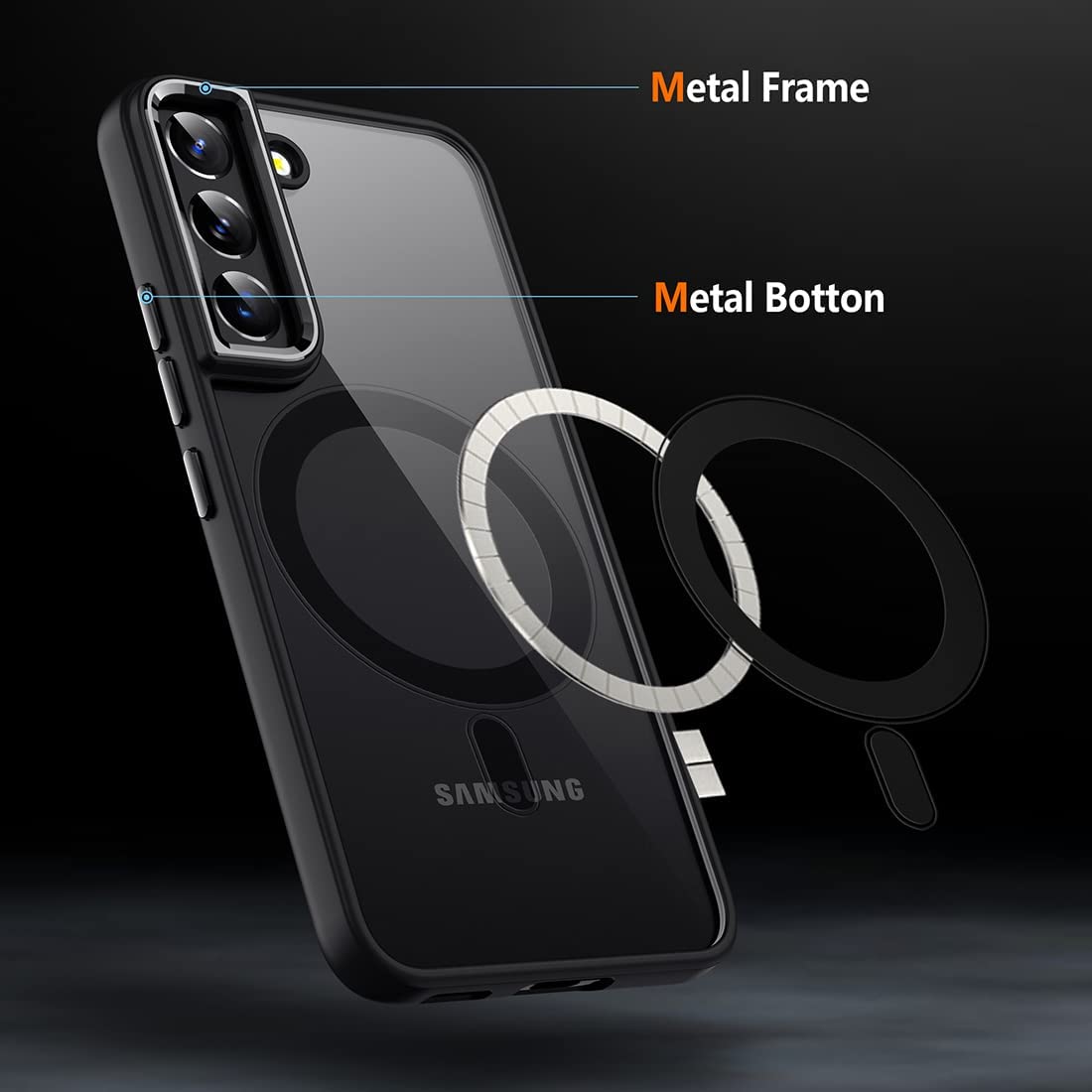 For Samsung Galaxy S22 5G Magnetic Clear Case Compatible with MagSafe,Acrylic+TPU Hybrid Protective Back Cover Black
For Samsung Galaxy S22 5G Magnetic Clear Case Compatible with MagSafe,Acrylic+TPU Hybrid Protective Back Cover Black