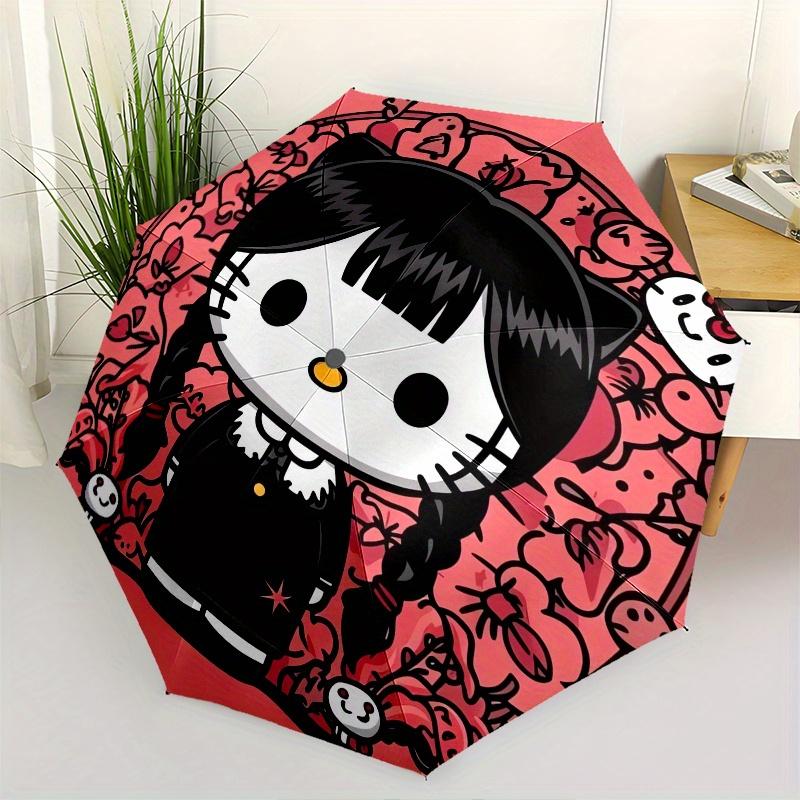 Gothic Kitty,Hello Kitty Dark Automatic Folding Umbrella-Simple 8-Rib Design, Bright Cartoon Pattern, Durable Iron Frame, Suitable For Trave
Gothic Kitty,Hello Kitty Dark Automatic Folding Umbrella-Simple 8-Rib Design, Bright Cartoon Pattern, Durable Iron Frame, Suitable For Trave