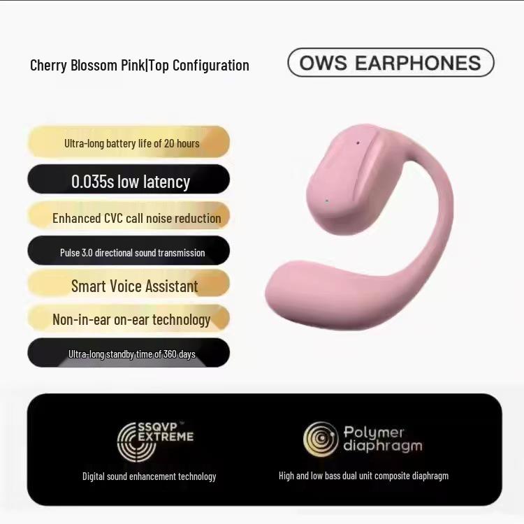 YJ77 Open-Ear Ear-Hook Bluetooth Headset with Bone Conduction Technology Boxed
YJ77 Open-Ear Ear-Hook Bluetooth Headset with Bone Conduction Technology Boxed