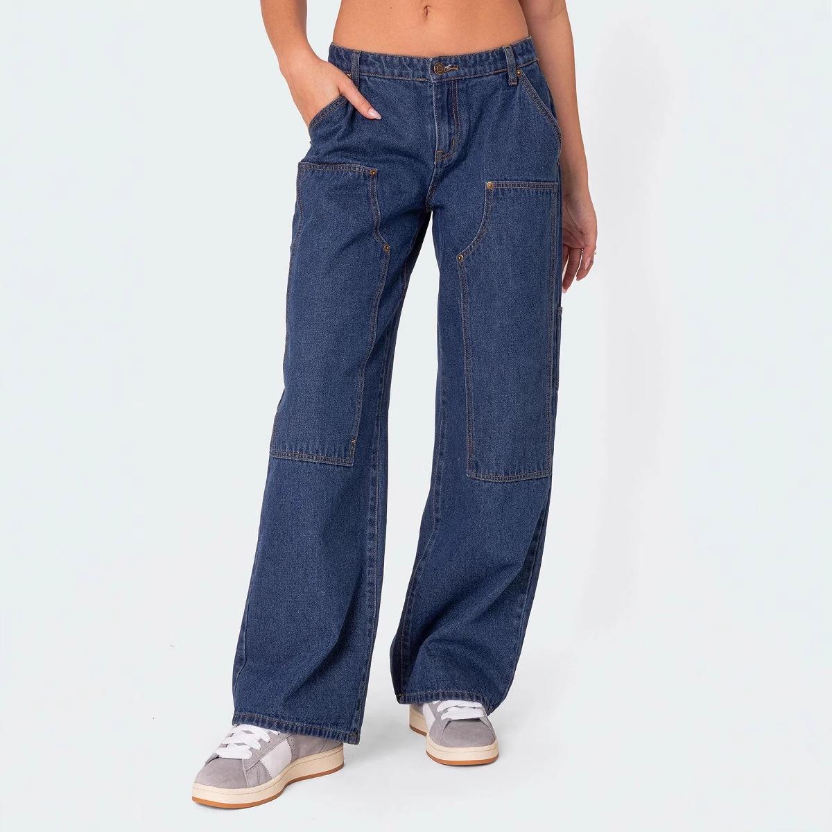 Women s Rivet Double Knee Flare Workwear Jeans - Casual Wide-Leg Pants Extra Large темно-синього кольору
Women s Rivet Double Knee Flare Workwear Jeans - Casual Wide-Leg Pants Extra Large темно-синього кольору