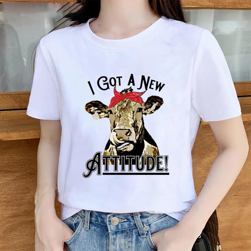 Womens round Neck Short Sleeve Tshirt Heifer Animal Print Spring Summer New Fashion High Street Slim Fit Soft Polyester Fabric S
Womens round Neck Short Sleeve Tshirt Heifer Animal Print Spring Summer New Fashion High Street Slim Fit Soft Polyester Fabric S