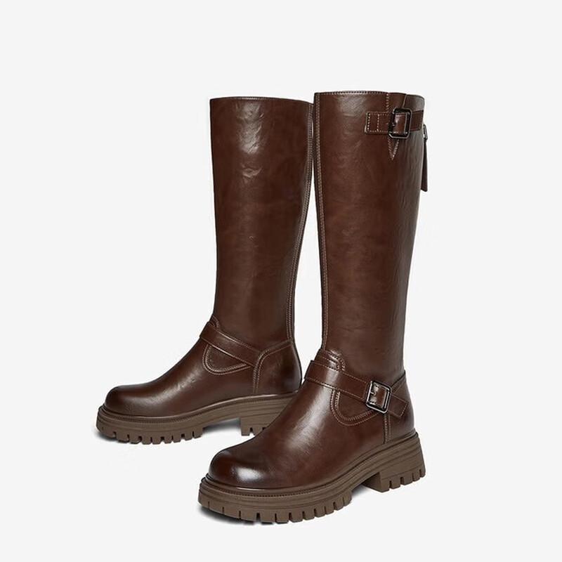BASTO Women s Winter Fashion Thick-Sole Buckle Strap Knight Boots 38
BASTO Women s Winter Fashion Thick-Sole Buckle Strap Knight Boots 38