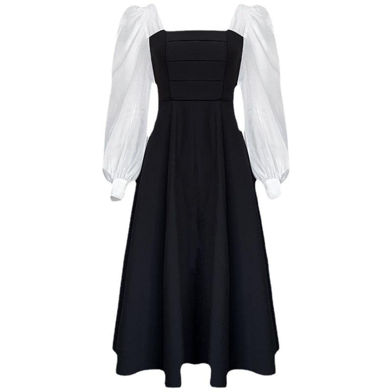 Goddess Style Mid-length Temperament Small Black Skirt Autumn New French Socialite Retro Square Collar Long-sleeved Dress S
Goddess Style Mid-length Temperament Small Black Skirt Autumn New French Socialite Retro Square Collar Long-sleeved Dress S