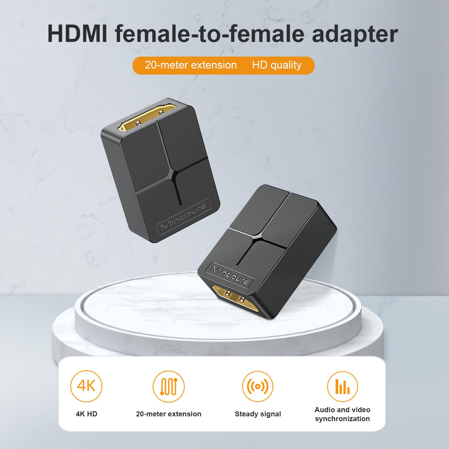 MINDPURE AD046 HDMI Female to Female Adapter 4K HDMI 2.0 HD Video Connector As Shown A
MINDPURE AD046 HDMI Female to Female Adapter 4K HDMI 2.0 HD Video Connector As Shown A