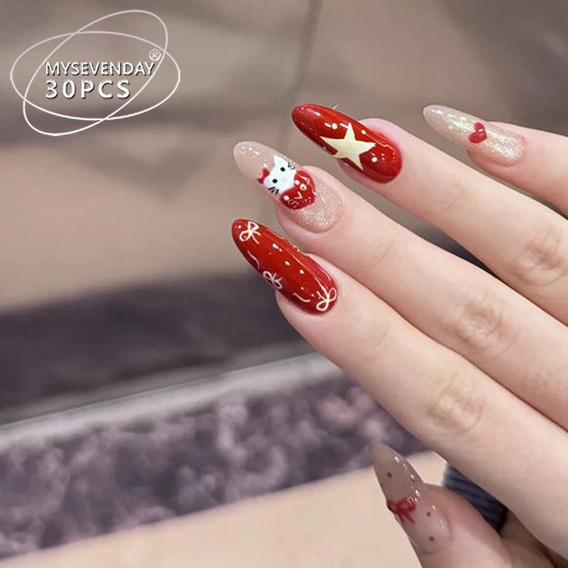 2025 Hot Style Wearable Red Wedding Manicure: High-End Star Kitty New Year Bride Armor Nail Tips Handmade Nails M# 10 pcs/bag
2025 Hot Style Wearable Red Wedding Manicure: High-End Star Kitty New Year Bride Armor Nail Tips Handmade Nails M# 10 pcs/bag