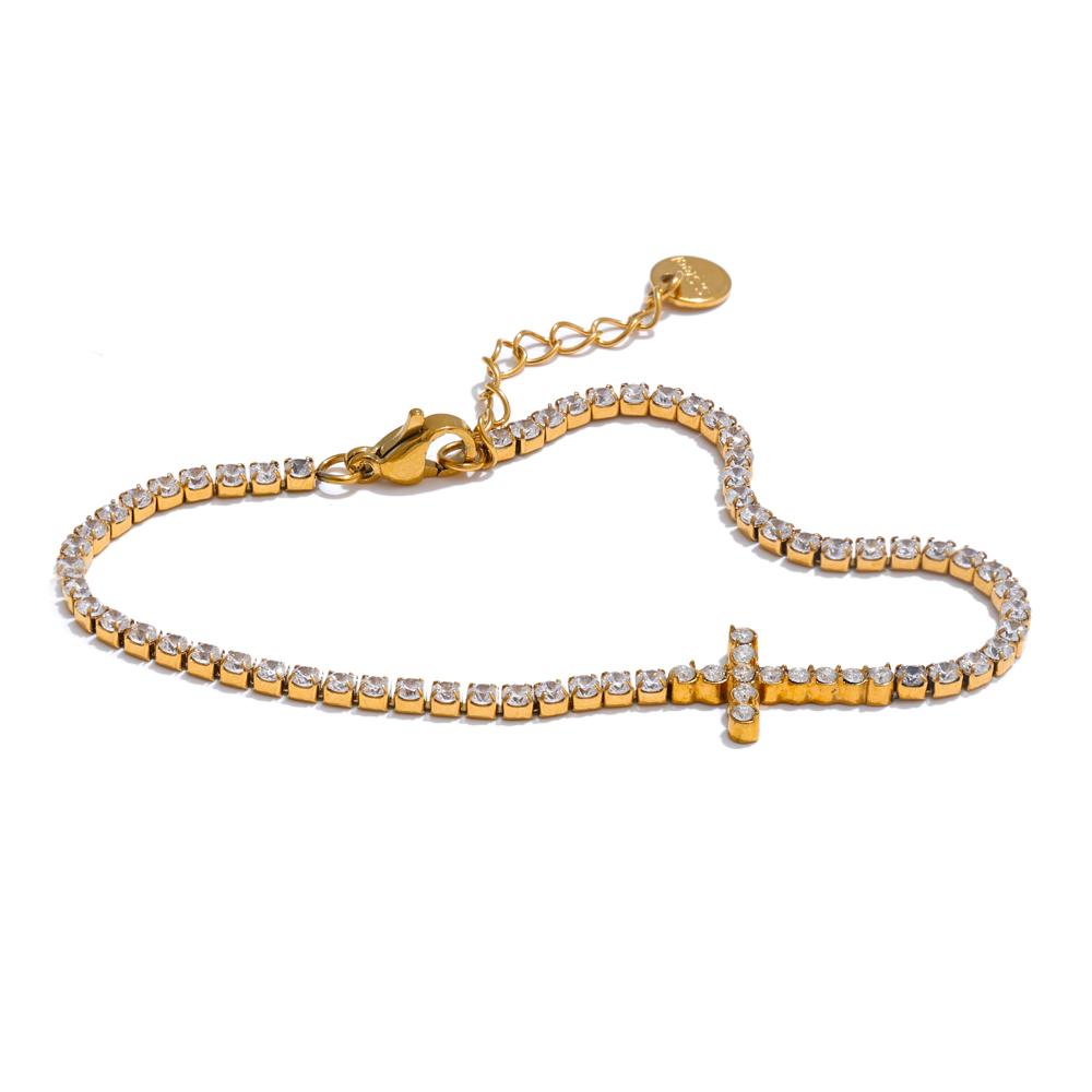 Yhpup Exquisite Stainless Steel Glitter Zirconia Cross Chain Bracelet Bangle Premium Jewelry for Women High-Grade Accessories
Yhpup Exquisite Stainless Steel Glitter Zirconia Cross Chain Bracelet Bangle Premium Jewelry for Women High-Grade Accessories