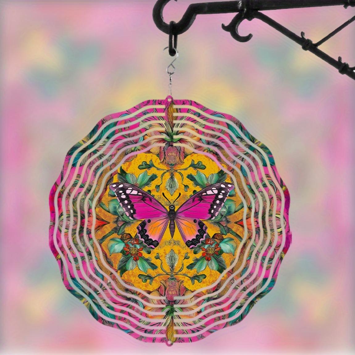 Vibrant Pink Butterfly Wind Chime with 360 Degree Hanging Hook Floral and Geometric Design Metal Garden Decor for Balcony Patio All Seasons 01A
Vibrant Pink Butterfly Wind Chime with 360 Degree Hanging Hook Floral and Geometric Design Metal Garden Decor for Balcony Patio All Seasons 01A