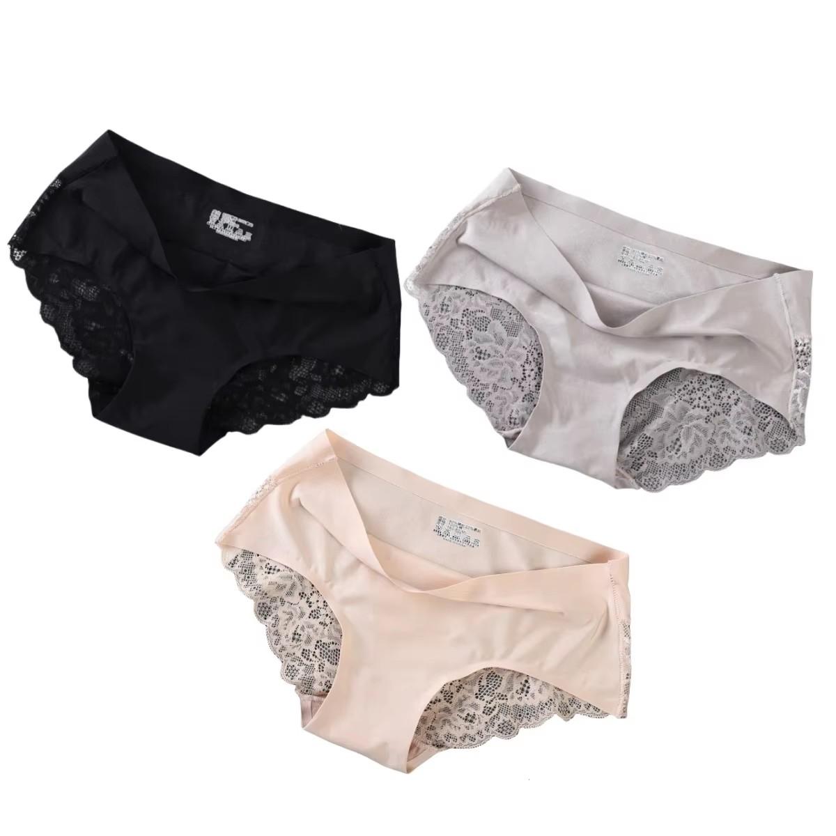 3Pcs/Set Ice Silk Panties Women Seamless Underwear Low Waist Briefs Female Underpants Breathable Lace Sexy Lingerie M-XXL M&as shown
3Pcs/Set Ice Silk Panties Women Seamless Underwear Low Waist Briefs Female Underpants Breathable Lace Sexy Lingerie M-XXL M&as shown