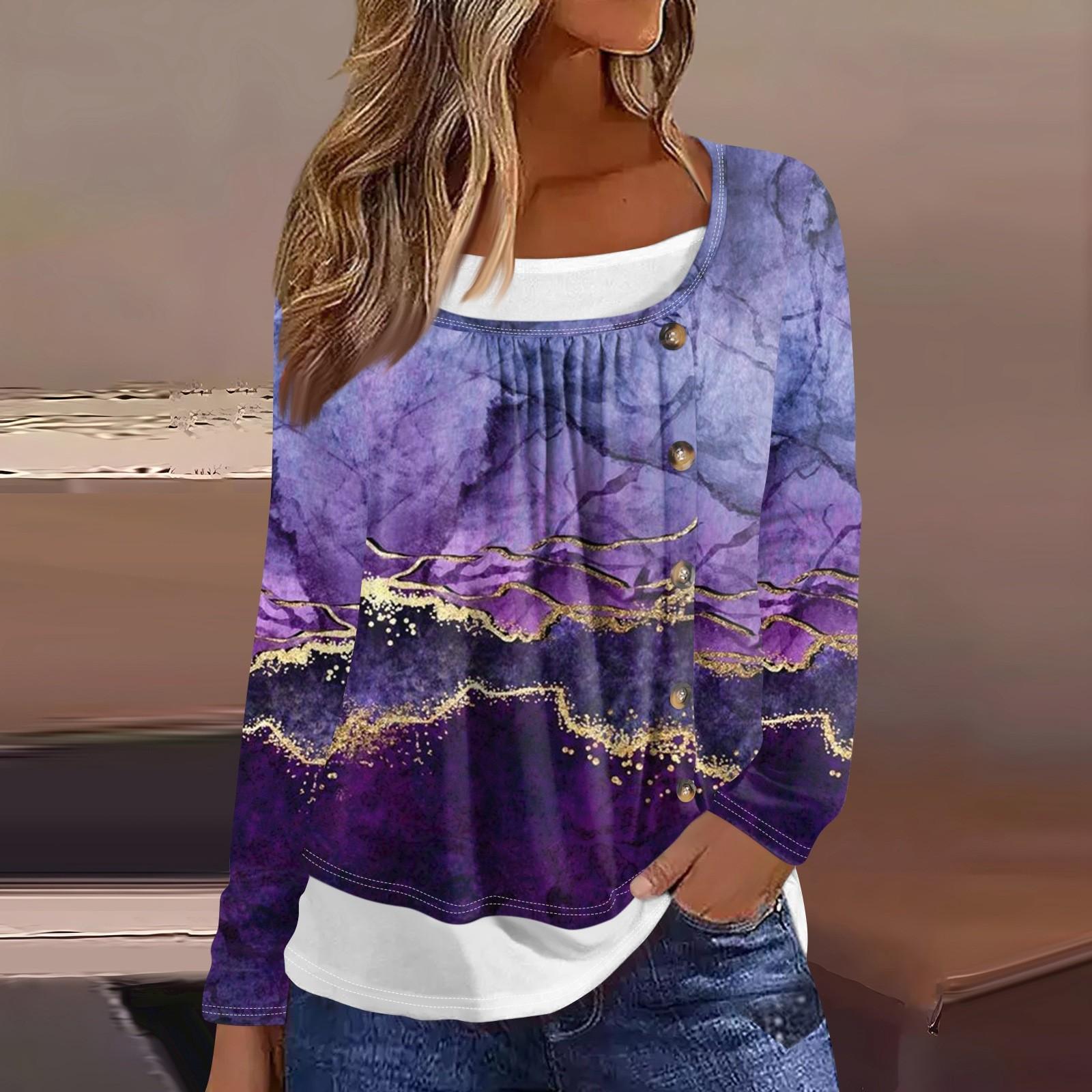 Women s T Shirt Tee Print Long Sleeve Fake Two Pieces Daily Weekend Fashion Basic Regular Top XL фіолетовий
Women s T Shirt Tee Print Long Sleeve Fake Two Pieces Daily Weekend Fashion Basic Regular Top XL фіолетовий