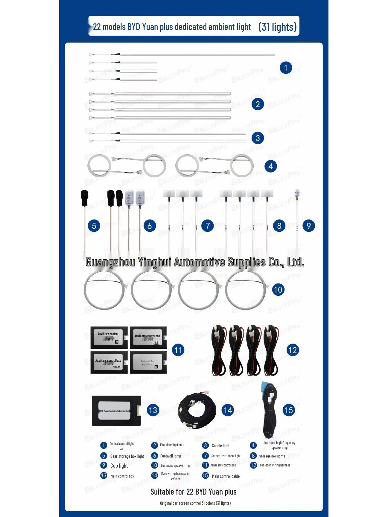 BYD Yuan PLUS Interior Ambient Light Upgrade: 31 Colors for Enhanced Car Atmosphere
BYD Yuan PLUS Interior Ambient Light Upgrade: 31 Colors for Enhanced Car Atmosphere