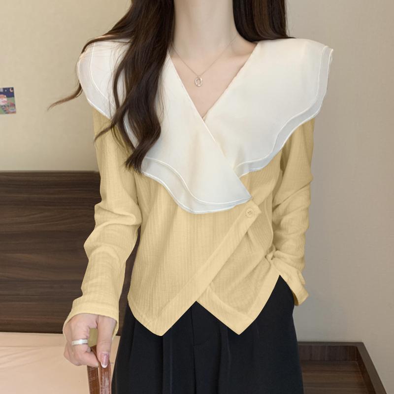 VONDA Женские летние блузки с длинным рукавом и оборками на лацканах 4XL хаки
VONDA Женские летние блузки с длинным рукавом и оборками на лацканах 4XL хаки