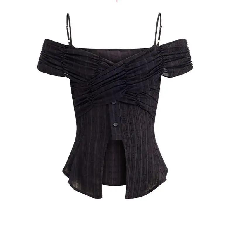 Женские рубашки Y2k Hotsweet Летняя мода Корейские укороченные топы с короткими рукавами Сексуальные с открытыми плечами Чистый шикарный женский тонкий дизайнерский новый XL чёрный
Женские рубашки Y2k Hotsweet Летняя мода Корейские укороченные топы с короткими рукавами Сексуальные с открытыми плечами Чистый шикарный женский тонкий дизайнерский новый XL чёрный