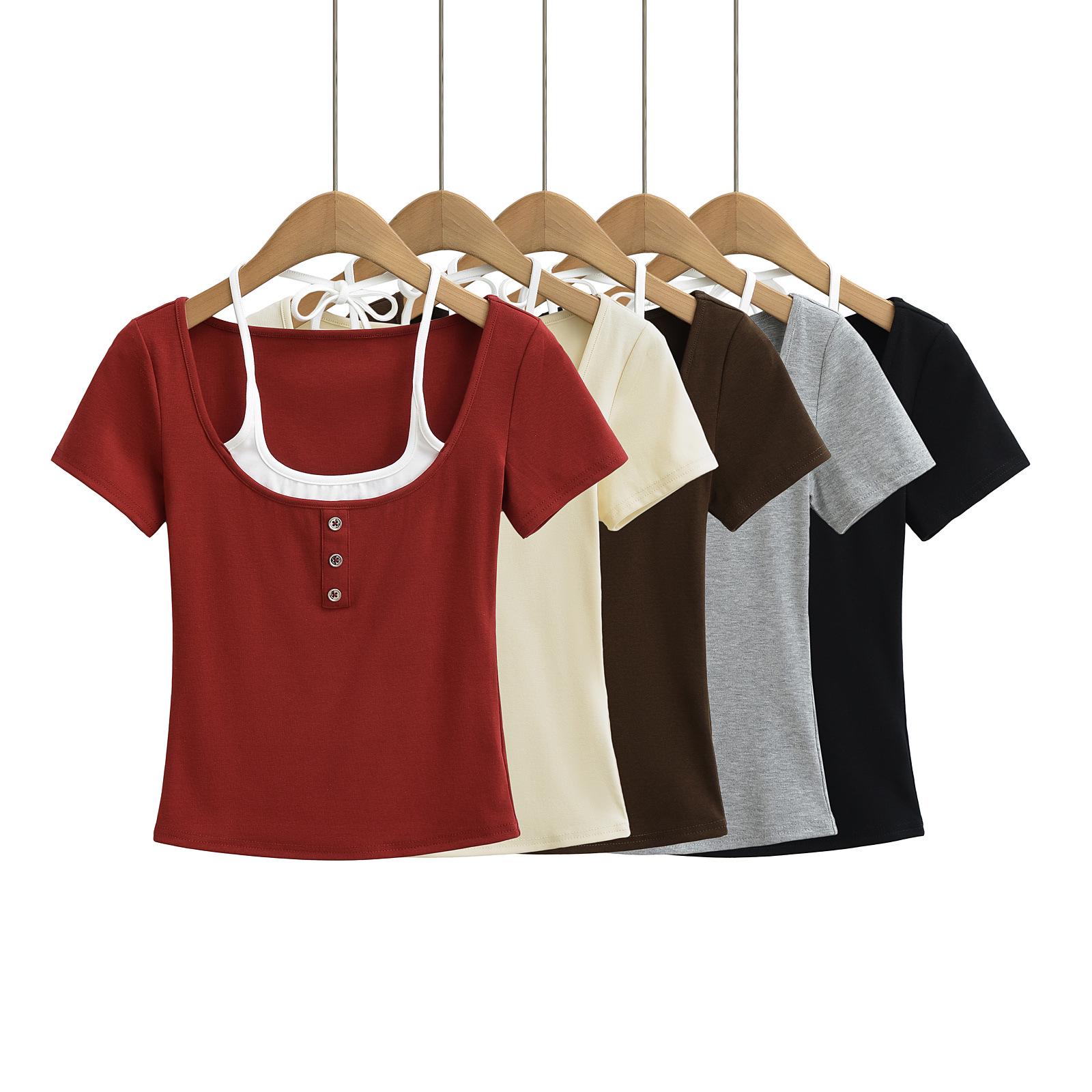 Women s 2025 Summer Halterneck Crop Top - Retro Two-Piece Style, Short Sleeve, Slim Fit Small
Women s 2025 Summer Halterneck Crop Top - Retro Two-Piece Style, Short Sleeve, Slim Fit Small