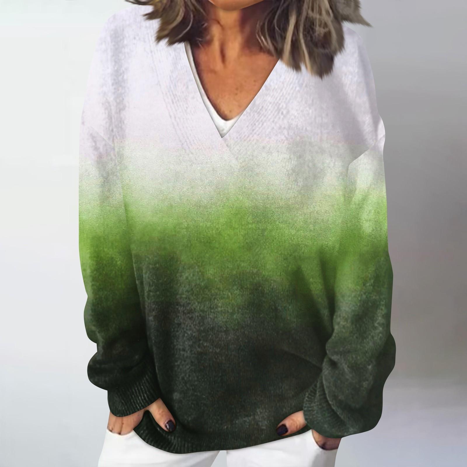 Женский повседневный, модный, комфортный, атмосферный, напечатанный, с V-образным вырезом и длинными рукавами, свободный свитер-топ XXXL зелёный
Женский повседневный, модный, комфортный, атмосферный, напечатанный, с V-образным вырезом и длинными рукавами, свободный свитер-топ XXXL зелёный