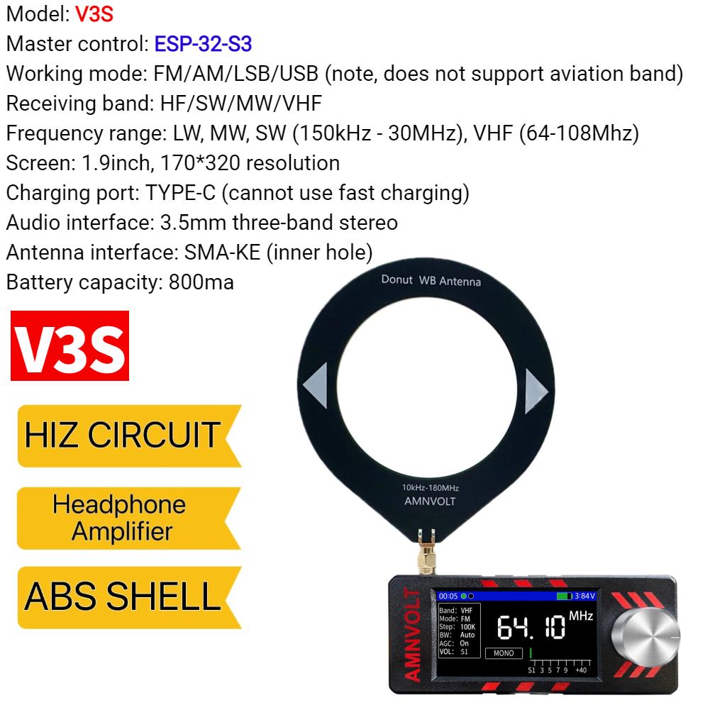 AMNVOLT V4/V3S ATS MINI SI4732 Кишеньковий радіоприймач Усі діапазони DSP Радіо FM AM SSB LSB USB Приймач Кронштейн, з Hi-Z схемою ESP-32-S3
AMNVOLT V4/V3S ATS MINI SI4732 Кишеньковий радіоприймач Усі діапазони DSP Радіо FM AM SSB LSB USB Приймач Кронштейн, з Hi-Z схемою ESP-32-S3