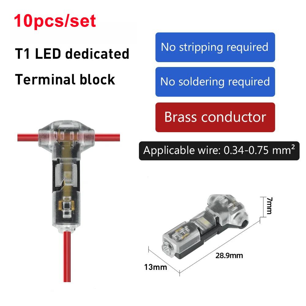 10/20Pcs T Type 1 Pin Low Voltage Wire Connector, Quick Solderless Wire Splice Connector, T Tap Wire Connectors, No Stripping
10/20Pcs T Type 1 Pin Low Voltage Wire Connector, Quick Solderless Wire Splice Connector, T Tap Wire Connectors, No Stripping
