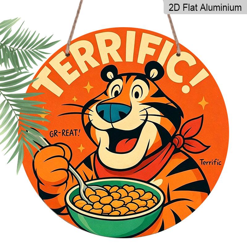 2D Flat Aluminum Vintage Signboard Wall Decoration, Available in Various Sizes, Featuring A Tiger Eating Cereal. Suitable for Cafes, Living Rooms 20*20cm
2D Flat Aluminum Vintage Signboard Wall Decoration, Available in Various Sizes, Featuring A Tiger Eating Cereal. Suitable for Cafes, Living Rooms 20*20cm