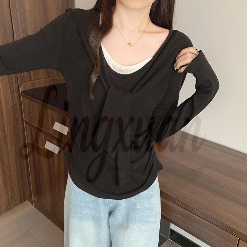 2026 Spring Women s Plus Size Stylish Tie-Waist Long-Sleeve Two-Piece T-Shirt XL чорний
2026 Spring Women s Plus Size Stylish Tie-Waist Long-Sleeve Two-Piece T-Shirt XL чорний