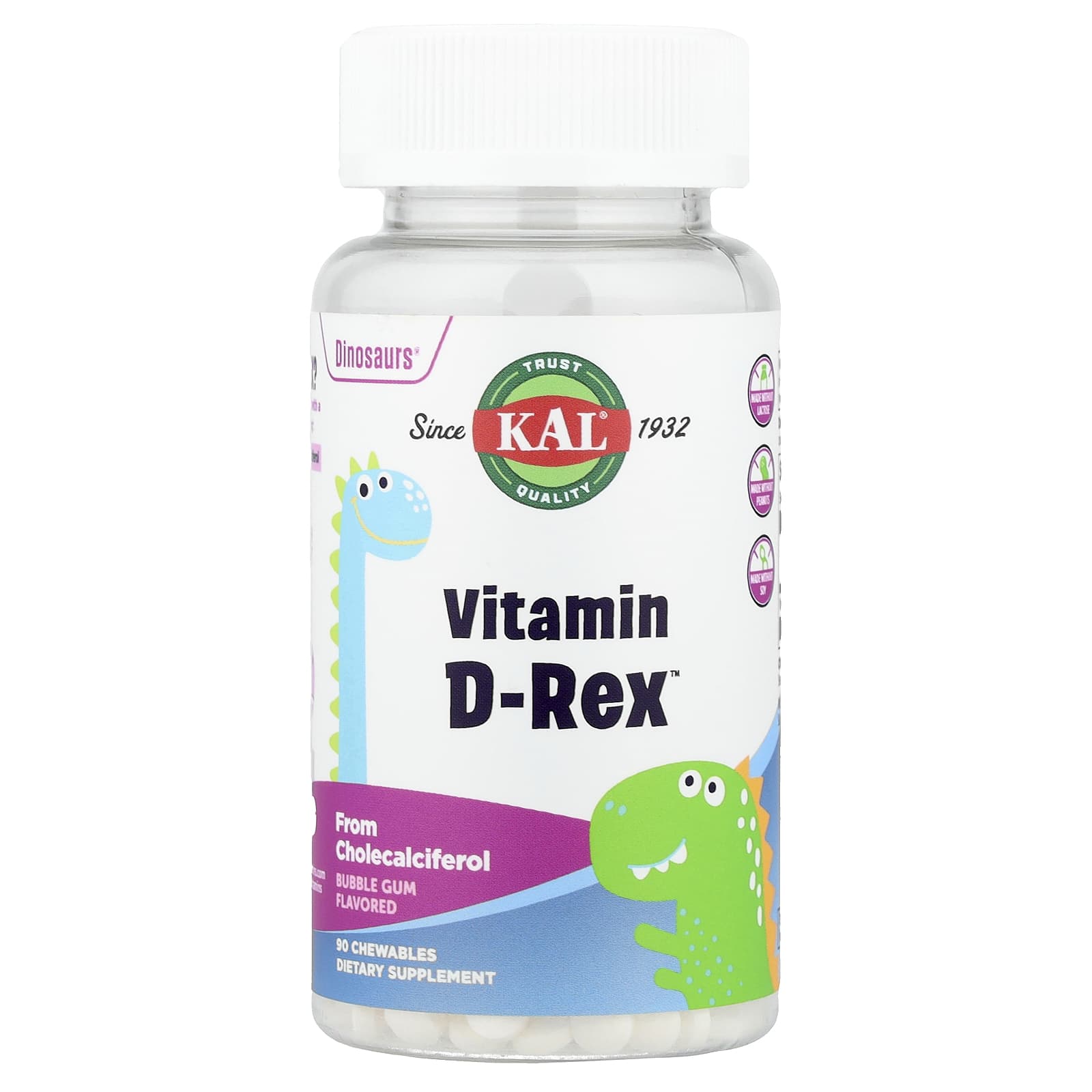 Dinosaurs®, Vitamin D-Rex™, Bubblegum, 90 Chewable Tablets (10Mcg per Chewable Tablet)
Dinosaurs®, Vitamin D-Rex™, Bubblegum, 90 Chewable Tablets (10Mcg per Chewable Tablet)