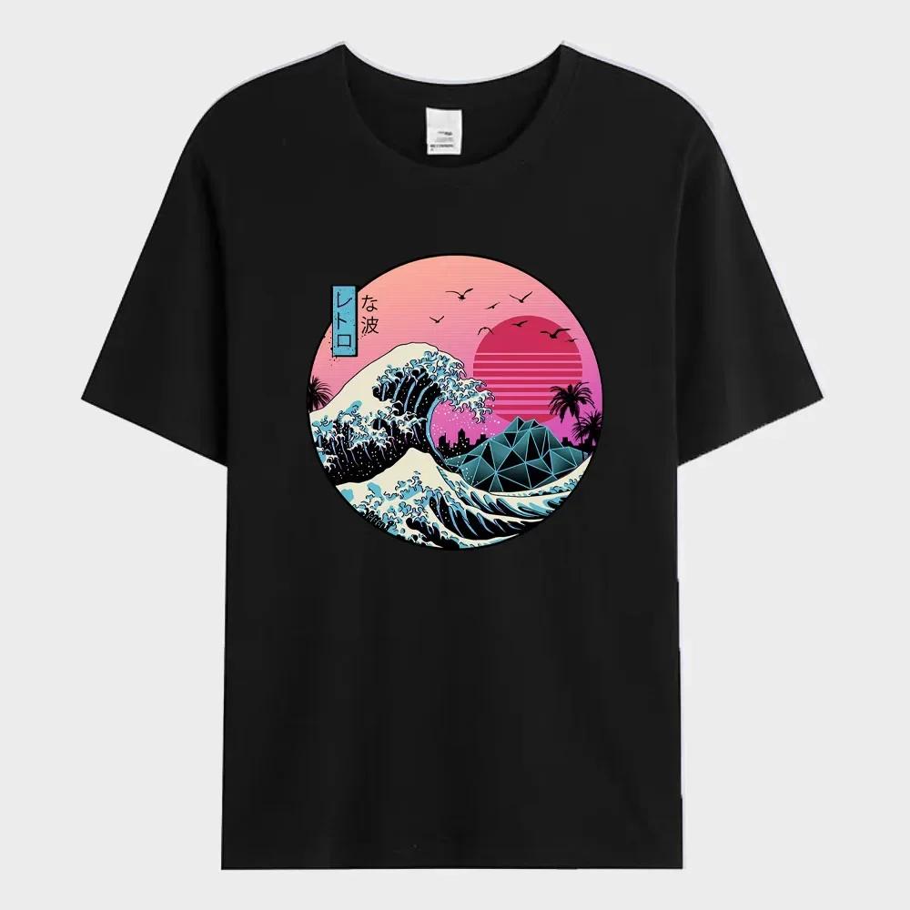 Summer Men s T-shirt Sunset Waves in Japan Printed T-shirt Fashion 100% Cotton Short Sleeve Oversized Tee Shirt Men Clothes S
Summer Men s T-shirt Sunset Waves in Japan Printed T-shirt Fashion 100% Cotton Short Sleeve Oversized Tee Shirt Men Clothes S