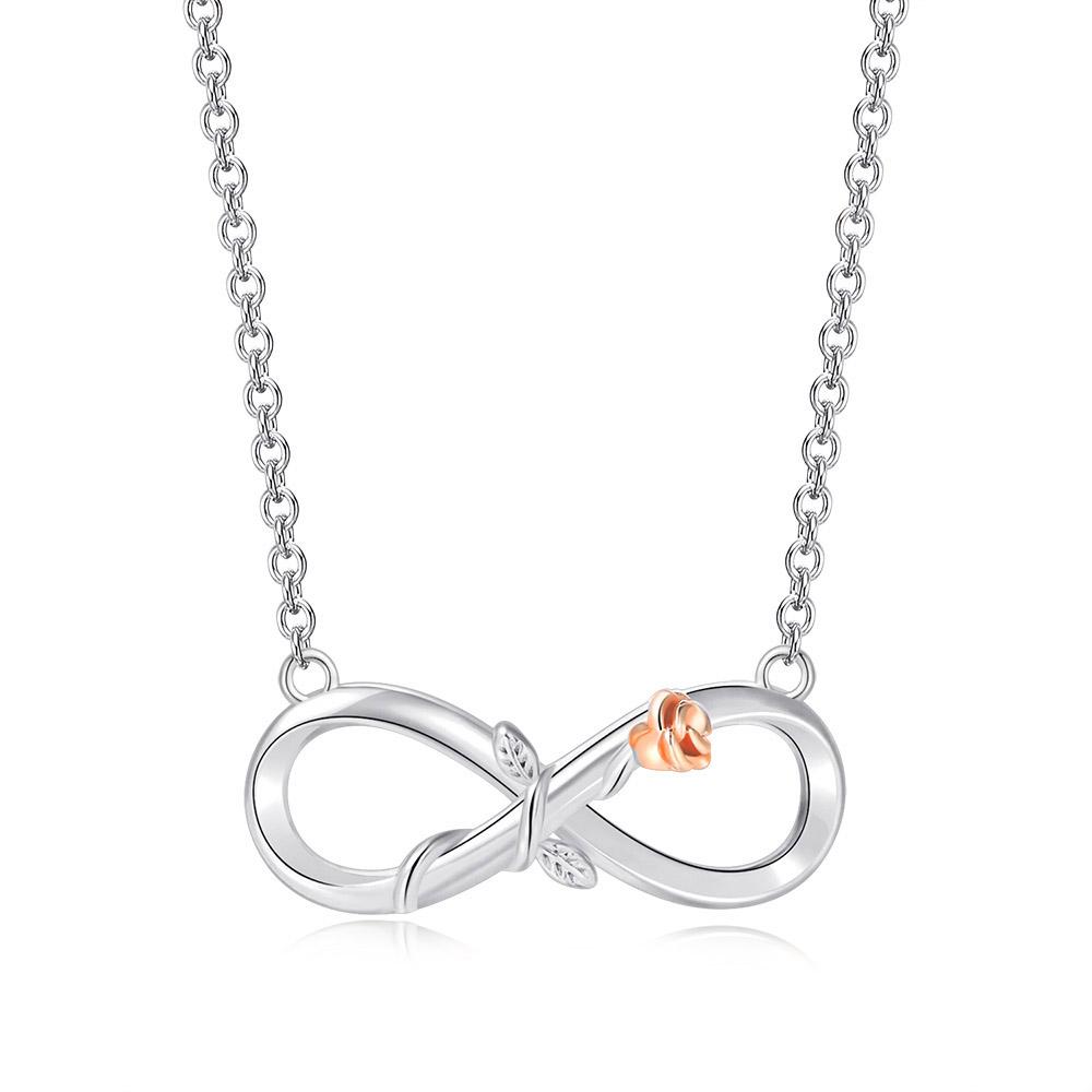 Infinite Mobius Rose Charm Pendant Necklaces For Women Christmas Gift Rose Gold Color Plated Heart Flower Chain Zircon N244
Infinite Mobius Rose Charm Pendant Necklaces For Women Christmas Gift Rose Gold Color Plated Heart Flower Chain Zircon N244
