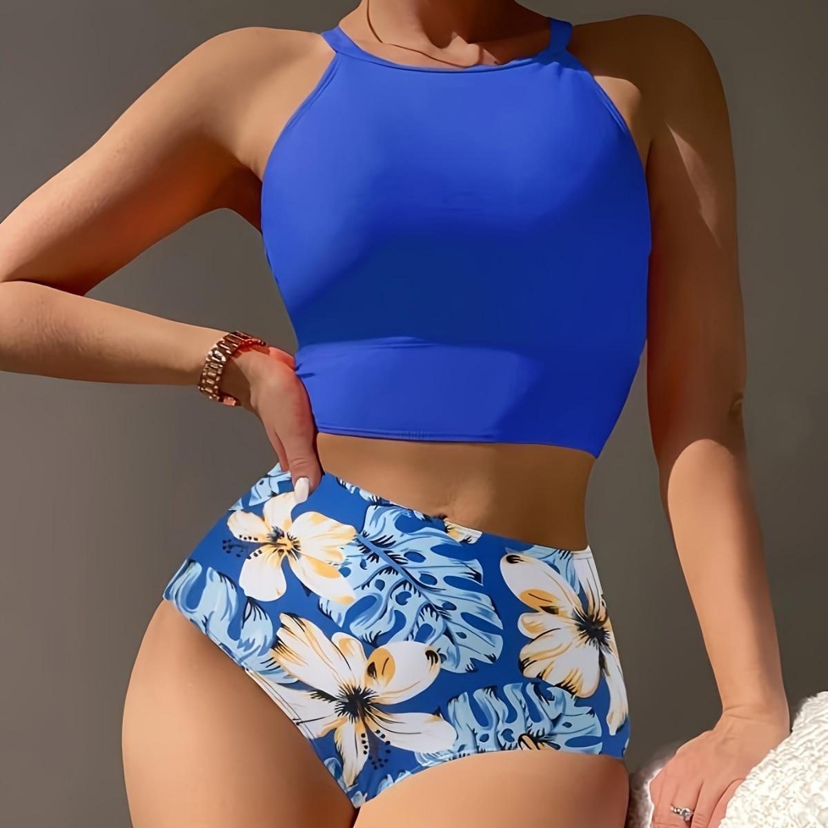 2025 Floral Print Bikini: European & American Style, Solid Color, Triangle Bottoms, Sexy Swimsuit for Women Extra Large синій
2025 Floral Print Bikini: European & American Style, Solid Color, Triangle Bottoms, Sexy Swimsuit for Women Extra Large синій