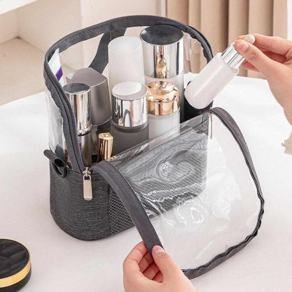 Lightweight Makeup Brushes Shoulder Bag Transparent Cosmetic Container Casual Toiletry Bag Home сірий
Lightweight Makeup Brushes Shoulder Bag Transparent Cosmetic Container Casual Toiletry Bag Home сірий