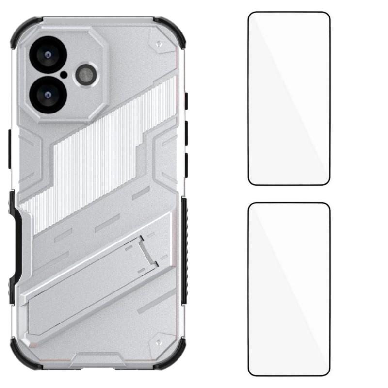 For iPhone 17 Case with 2Pcs Tempered Glass WANLONFENG KK Series PC TPU Phone Cover Kickstand Precise Cutouts Silver
For iPhone 17 Case with 2Pcs Tempered Glass WANLONFENG KK Series PC TPU Phone Cover Kickstand Precise Cutouts Silver