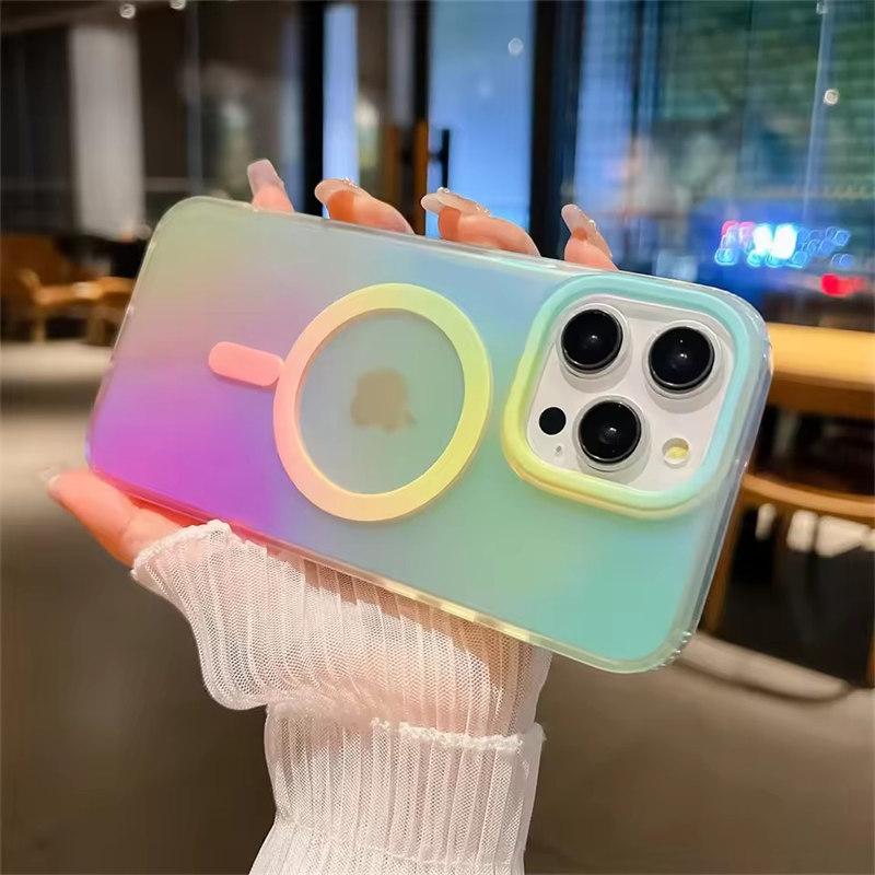 Aurora Gradient Matte Magnetic Case For iPhone 16 15 14 Pro Max 16 Plus 13 Laser Colorful Rainbow for Magsafe Shockproof Cover iPhone 13 зелений
Aurora Gradient Matte Magnetic Case For iPhone 16 15 14 Pro Max 16 Plus 13 Laser Colorful Rainbow for Magsafe Shockproof Cover iPhone 13 зелений