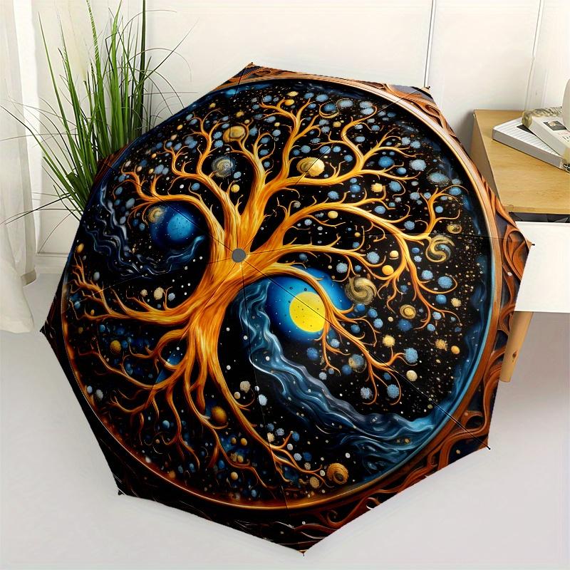 Tree of Life, Cosmic Art themed Eight rib Automatic Folding Umbrella Is Suitable for Both Men and Women, Making It A Perfect Christmas and V
Tree of Life, Cosmic Art themed Eight rib Automatic Folding Umbrella Is Suitable for Both Men and Women, Making It A Perfect Christmas and V