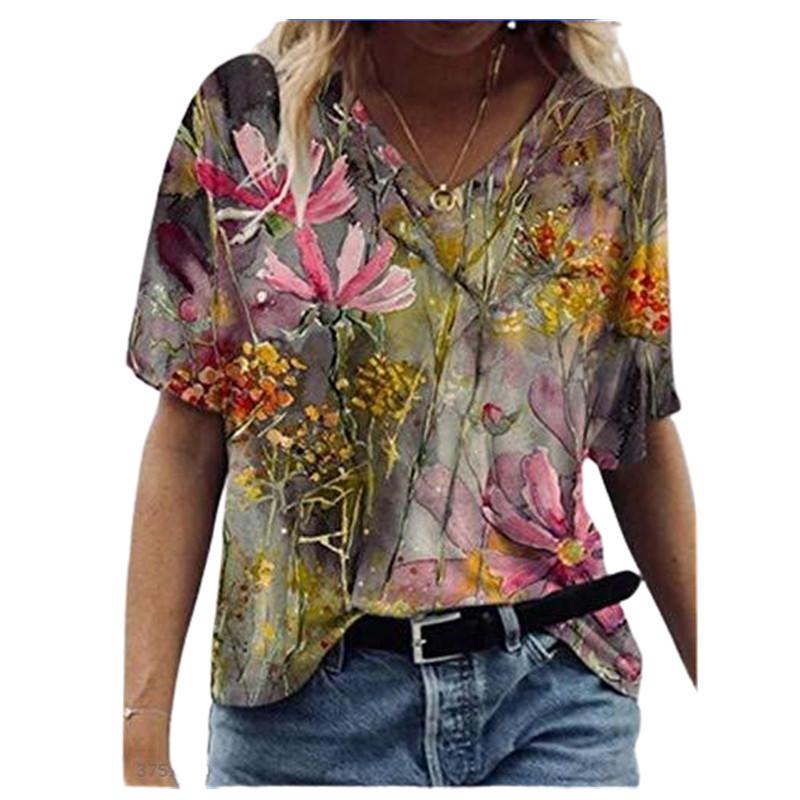 Женская летняя футболка с коротким рукавом и цветочным принтом 5XL
Женская летняя футболка с коротким рукавом и цветочным принтом 5XL