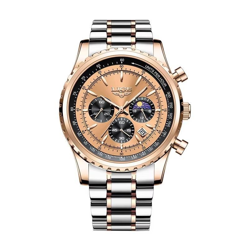 Luxury Quartz Man Watch Moon Phase Stainless Watches for Men Casual Sports Waterproof Date Wristwatches коричневий/Яскраво-рожевий
Luxury Quartz Man Watch Moon Phase Stainless Watches for Men Casual Sports Waterproof Date Wristwatches коричневий/Яскраво-рожевий