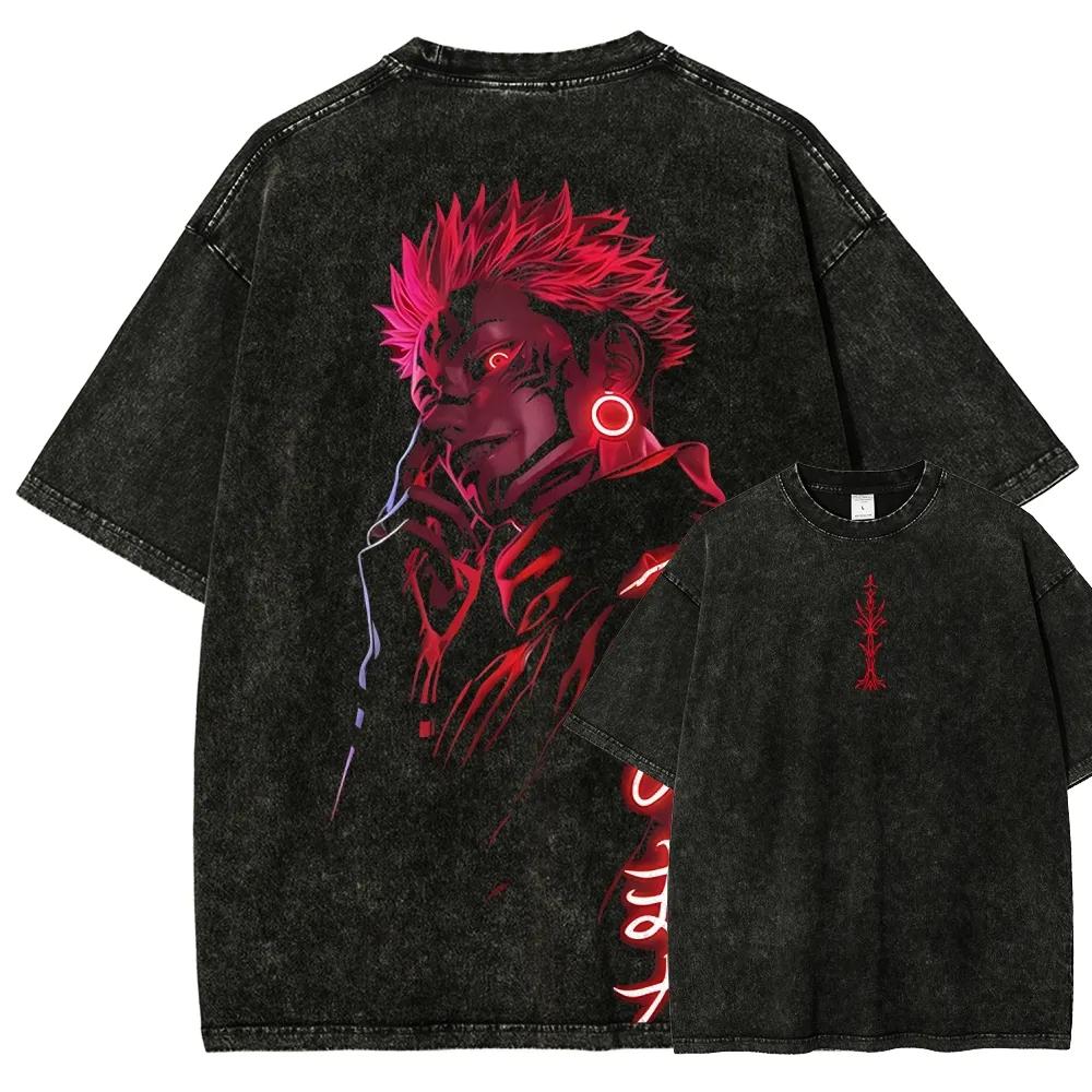 Ryomen Sukuna Neon T-shirt Jujutsu Kaisen Cyber Graphic Tee Vintage Washed Oversized Retro Anime Harajuku Streetwear Men Clothes M
Ryomen Sukuna Neon T-shirt Jujutsu Kaisen Cyber Graphic Tee Vintage Washed Oversized Retro Anime Harajuku Streetwear Men Clothes M