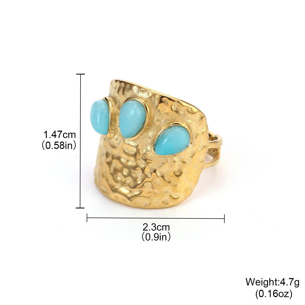 Hot-selling stainless steel natural stone ring for women, non-fading titanium steel retro geometric ring for women
Hot-selling stainless steel natural stone ring for women, non-fading titanium steel retro geometric ring for women