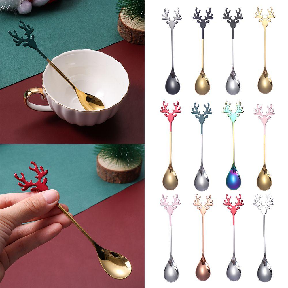 Ice Cream Stirring Spoon Stainless Steel Xmas Antlers Coffee Scoops Tea Scoop Christmas Spoons silver
Ice Cream Stirring Spoon Stainless Steel Xmas Antlers Coffee Scoops Tea Scoop Christmas Spoons silver