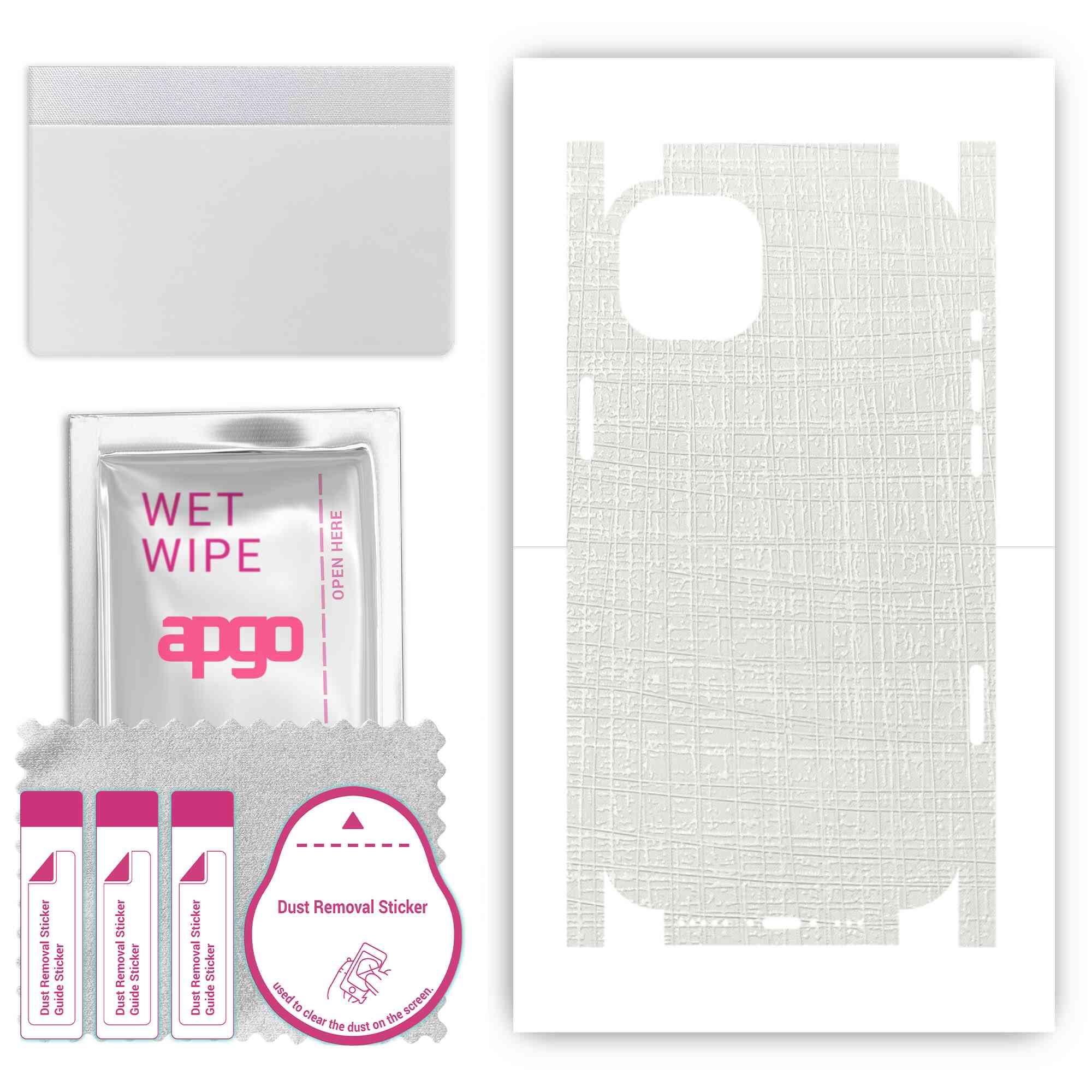 Apgo Protective Skin Sticker for the back+sides compatible with Apple iPhone 14, Full Wrap Film, Foil, Vinyl - Pattern White Fabric
Apgo Protective Skin Sticker for the back+sides compatible with Apple iPhone 14, Full Wrap Film, Foil, Vinyl - Pattern White Fabric