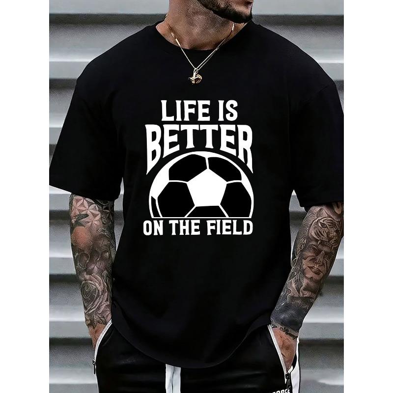 European sizes Men s Casual Crew Neck T-Shirt with Football Life Print, Polyester Knit Fabric, Regular Fit, Short Sleeve Design, Slight Stretch 4XL чорний
European sizes Men s Casual Crew Neck T-Shirt with Football Life Print, Polyester Knit Fabric, Regular Fit, Short Sleeve Design, Slight Stretch 4XL чорний