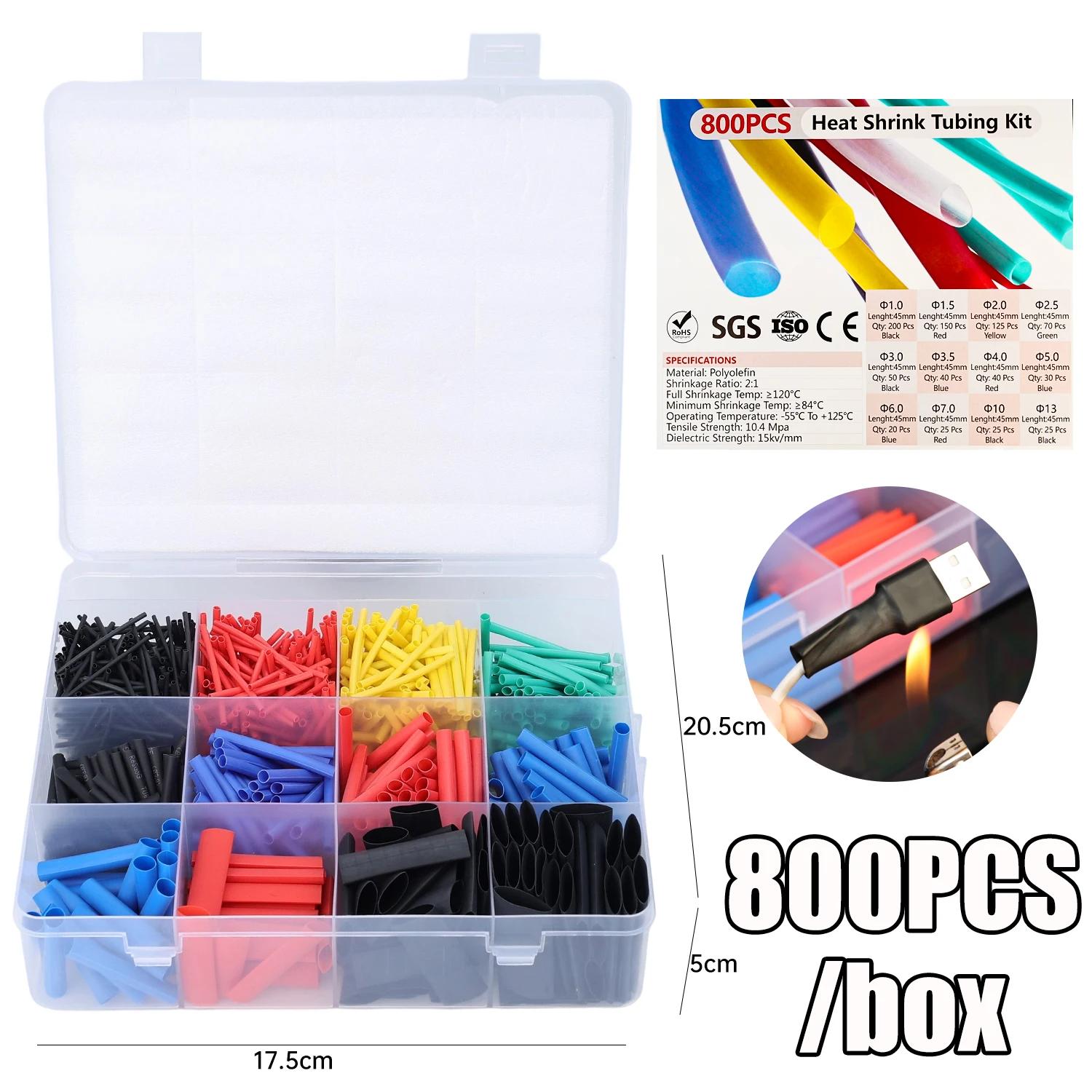 800pcs Heat-shrink Tubing High Temperature Resistance Tube Shrink Wrapping Kit Wire Cable Insulation Protecter Sleevers Wrap
800pcs Heat-shrink Tubing High Temperature Resistance Tube Shrink Wrapping Kit Wire Cable Insulation Protecter Sleevers Wrap