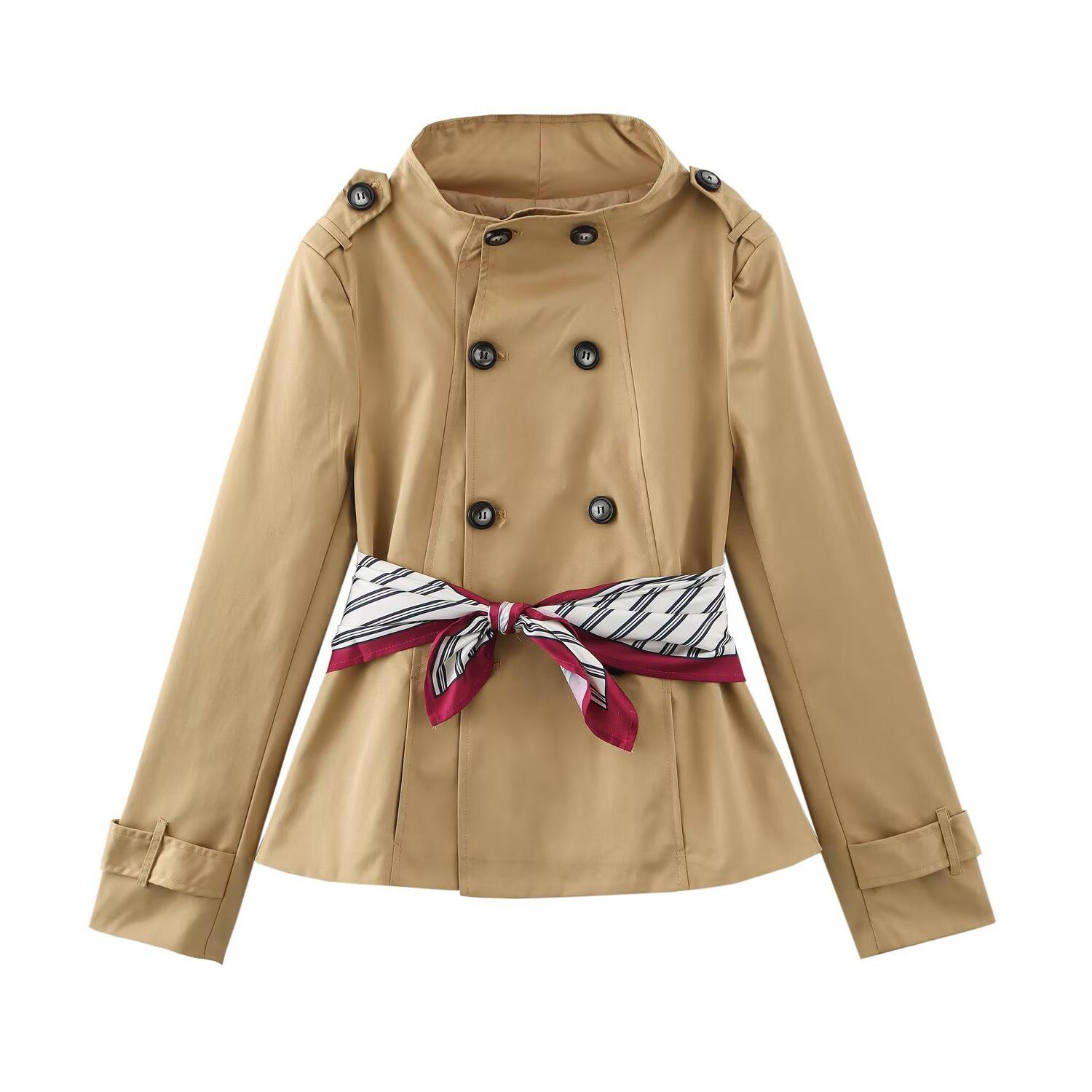TAOP&ZA Spring/Summer Women s British Style Short Trench Coat with Elegant Print Scarf 2010710 Medium
TAOP&ZA Spring/Summer Women s British Style Short Trench Coat with Elegant Print Scarf 2010710 Medium